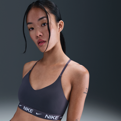 W) Nike Crop Top Medium Support Padded Sports Bra Black